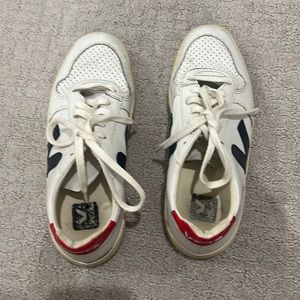 Red, white and blue womens Veja sneakers